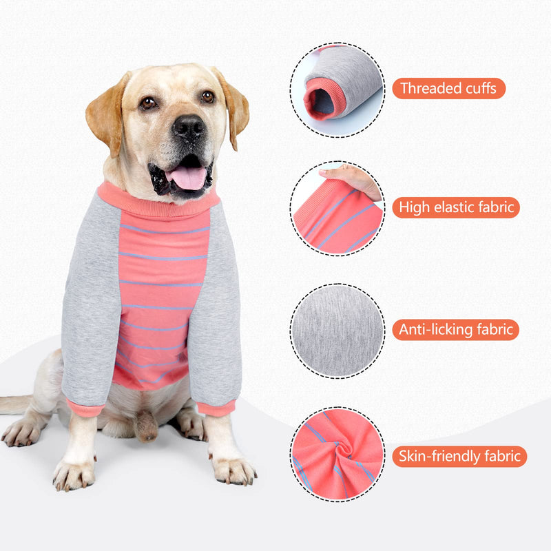 Dog Recovery Sleeve Suit,High Elastic Elbow Joint Protectors Clothes Anti-licking for Medium Dogs Large Dogs (XL,Orange red) XL: Chest girth 68-80cm Orange red