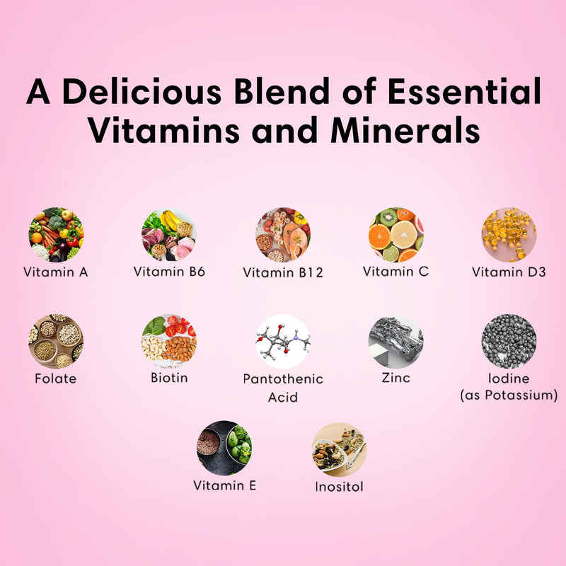 FLEUR Bloom & Glow Hair Skin and Nails Gummies, Hair Growth Supplement with Biotin & Inositol, Antioxidant Rich Vitamin A, C & E for Skin and Nail Repair, Sugar-Free, 60 Vegan Gummies