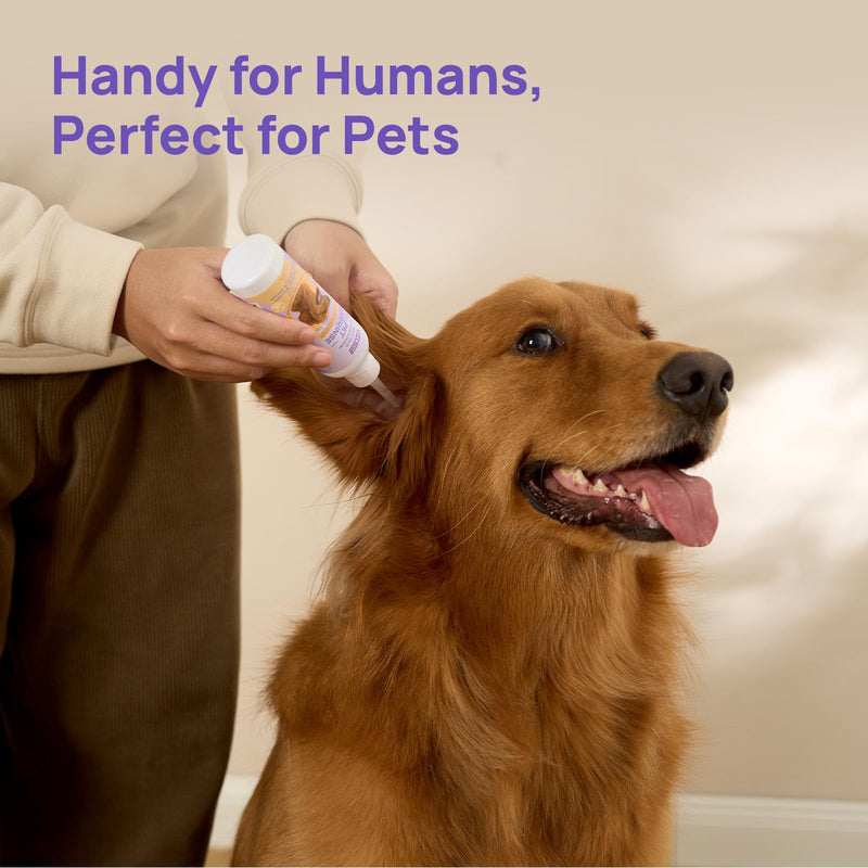 HICC PET Ear Cleaner for Dogs & Cats, Soothing Ear Discomfort, Dog Ear Drops To Stop Wax Build Up, Head Shaking, Scratching Ear Odour, 118ml 0.21kg,8.5*4.3*16cm