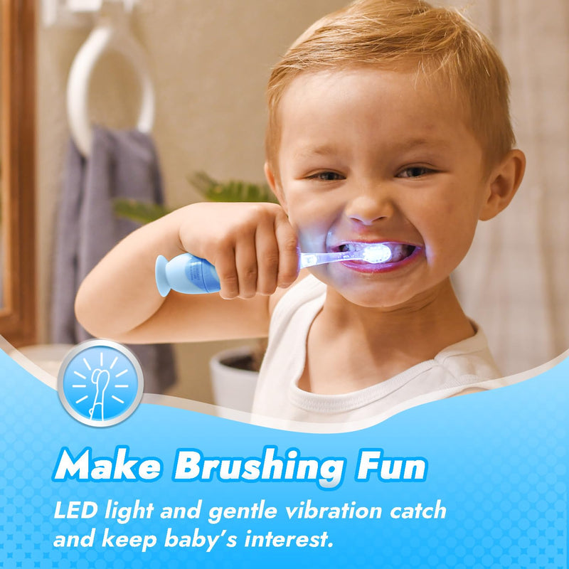 Papablic Toddler Sonic Electric Kids Toothbrush for Ages 1-3 Years, Baby Electric Toothbrush with Cute Penguin Cover and Smart LED Timer, 2 Brush Heads (Pippin) 2 Brush Heads Pippin