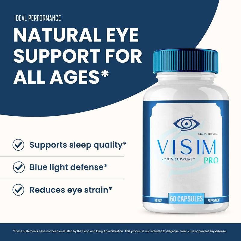 Visim Pro Vision Support, Official Visim Pro Eye Health Supplement Capsules - Extra Strength All Natural VisimPro for Visual Wellness & Crystal Clear Vision, Eye Vitamin Pills Reviews (3 Pack)