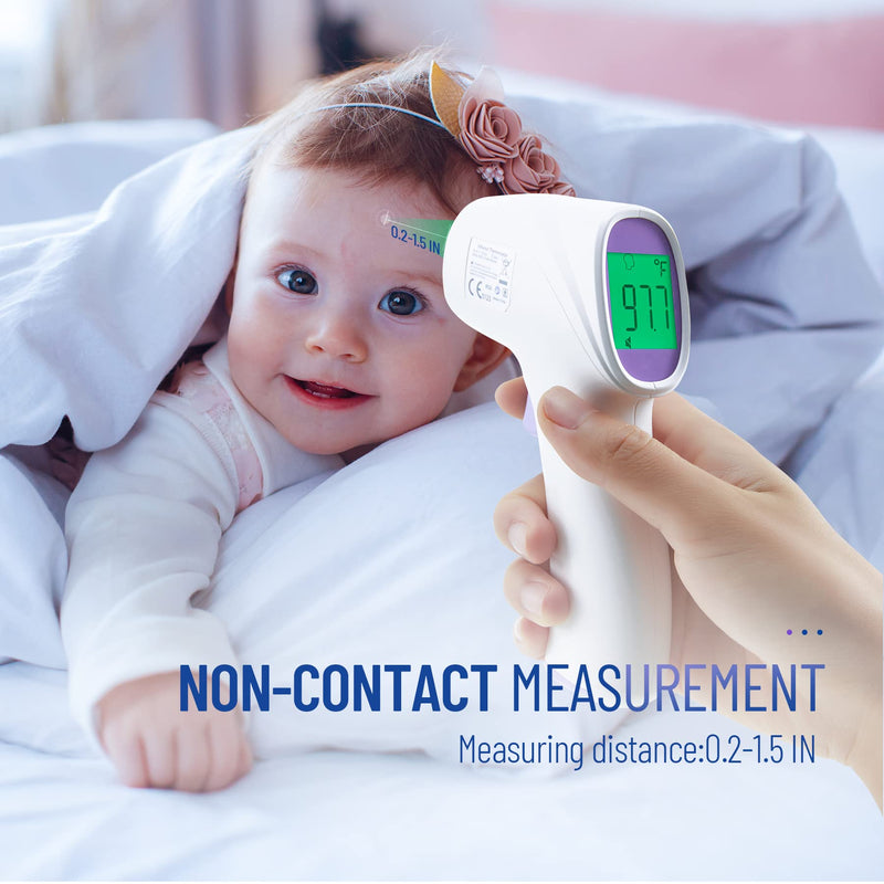 No-Touch Thermometer for Adults and Kids, Digital Thermometer with Fever Alarm, Fast Accurate Results, Easy for All Ages, FSA Eligible (Purple) Purple - BeesActive Australia