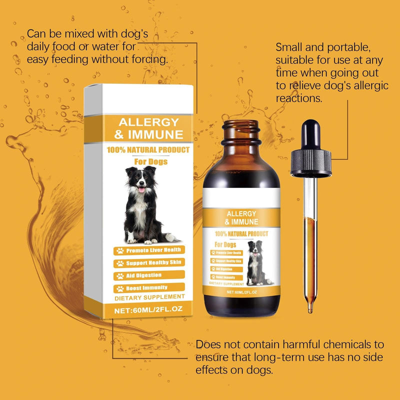 Yeast Infection Treatment for Dogs - Fast-Acting Itchy Skin & Ear Care Solution, Dog Ear Infection Treatment, Allergies Itching Relief, 60ml Formula