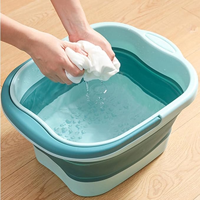 Foot Soaking Bath Basin - Foldable Soak Basin Foot Spa Massage Bucket with Handle - Spa Basin for Relieving Fatigue, Help Sleep, Suitable for Foot Spa, Family Spa Pedicure, Save Space by Miyoki - BeesActive Australia