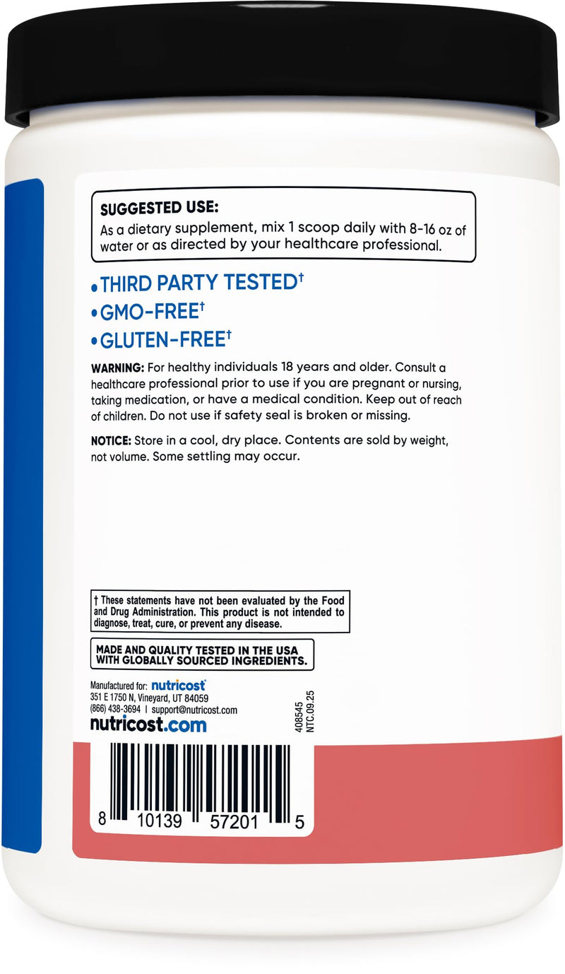 Nutricost BCAA + Hydration Powder (Raspberry Lemonade) 30 Servings | Branched Chain Amino Acids with Hydration Complex, Gluten-Free, GMO-Free Raspberry Lemonade 15.4 Ounce (Pack of 1)