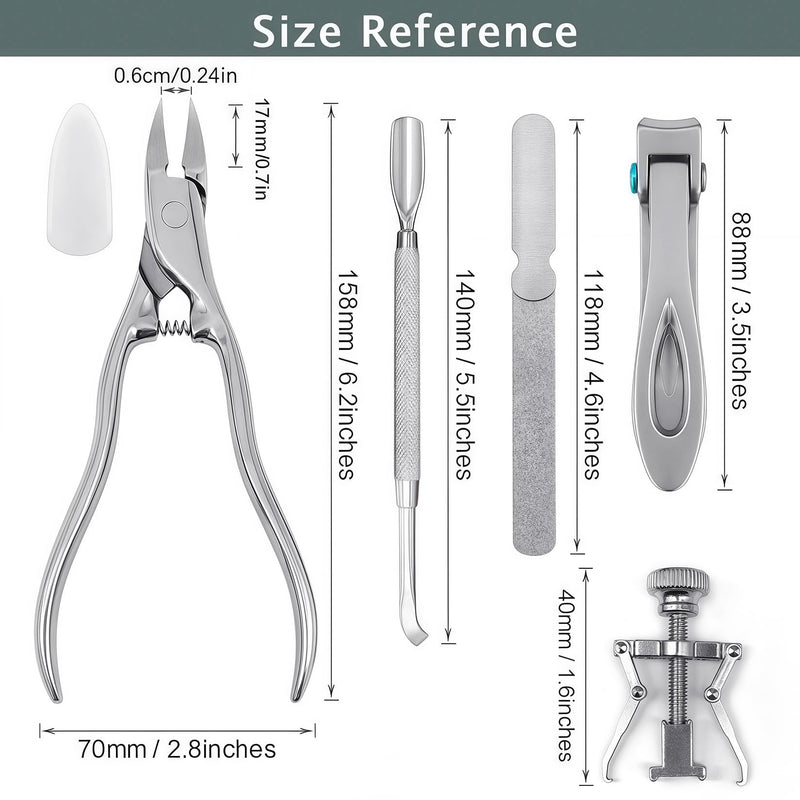 Long Handled Toenail Clippers for Seniors Thick Nails, Ultra Sharp Toe Nail Clippers for Men, Heavy Duty Stainless Steel, 5pcs Set JCDK5PS - BeesActive Australia