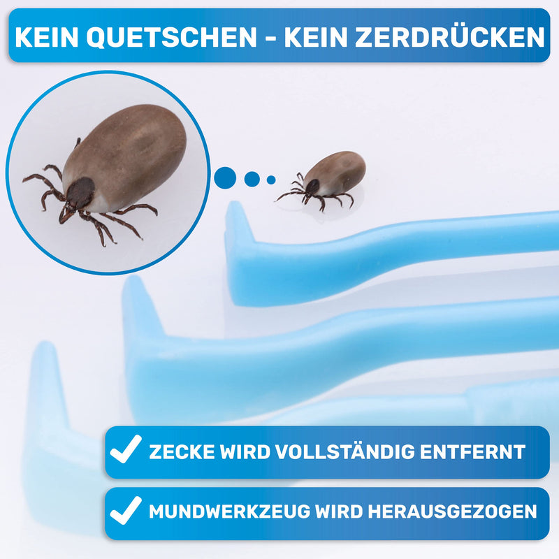 BluePet set of 3 tick hooks for dogs, cats, horses and humans - tick lever as a proven tick remover for tick tweezers I alternative to tick tweezers, tick twister, tick protection and tick treatment BESTSELLER 3x set blue - BeesActive Australia