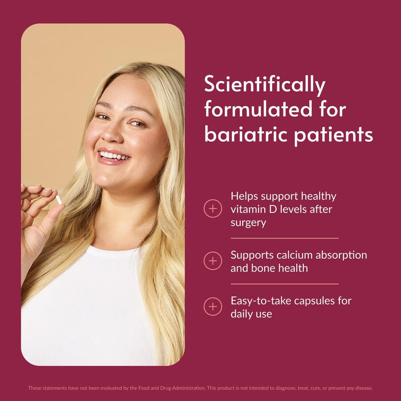 Bariatric Advantage Vitamin D3 5,000 IU, 180 Count | Bariatric Vitamin D, Bone Strength Support*, Water-Miscible, Easy Swallow Capsule, Vitamin D Capsules, for Bariatric Patients 180 Count (Pack of 1)
