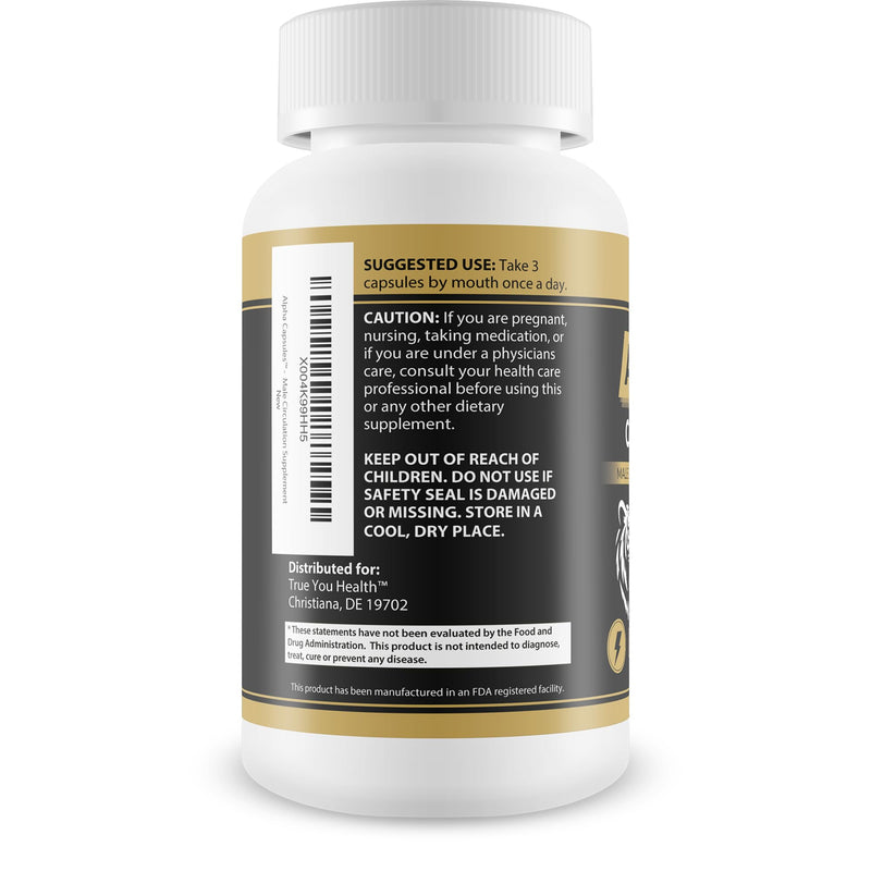 Alpha Capsules - Male Circulation Supplements for Men - Advanced Blood Flow Booster - Alpha Boost Alpha Bites Pills - Blood Flow Max Alpha Bites Supplement - Vitamin Blood Flow Alpha Bites Male Pills