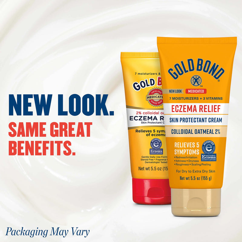 Gold Bond Medicated Eczema Relief Skin Protectant Cream, 5.5 oz., with 2% Colloidal Oatmeal 5.5 Ounce (Pack of 1)