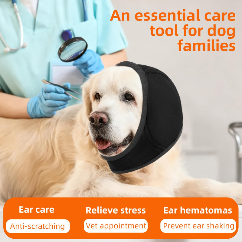 Dog Ear Muffs Noise Protection: Elastic Ear Wrap for Calming - Anxiety Relief Dog No Flap Ear Wrap - Waterproof Ear Covers for Bathing Swimming