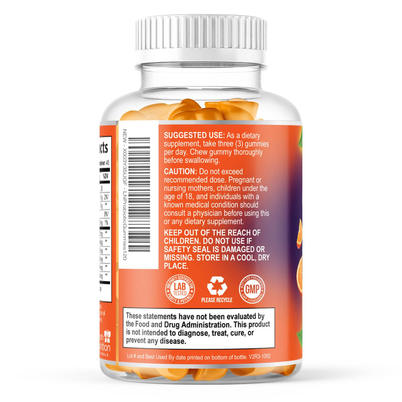 Probiotic Gummies for Women & Men - Advanced Multi-Strain Probiotic Formula - Gut & Digestive Health Support Gummy for Occasional Bloating - Daily Acidophilus Probiotics Supplement - 120 Gummies 120 Count (Pack of 1)