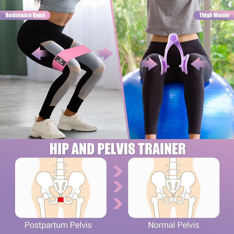 Thigh Master Thigh Exerciser for Women, Enhanced Resistance Hip and Pelvis Trainer, Inner Thigh Exercise Equipment Kegel Exercise Products for Women Home Gym Purple