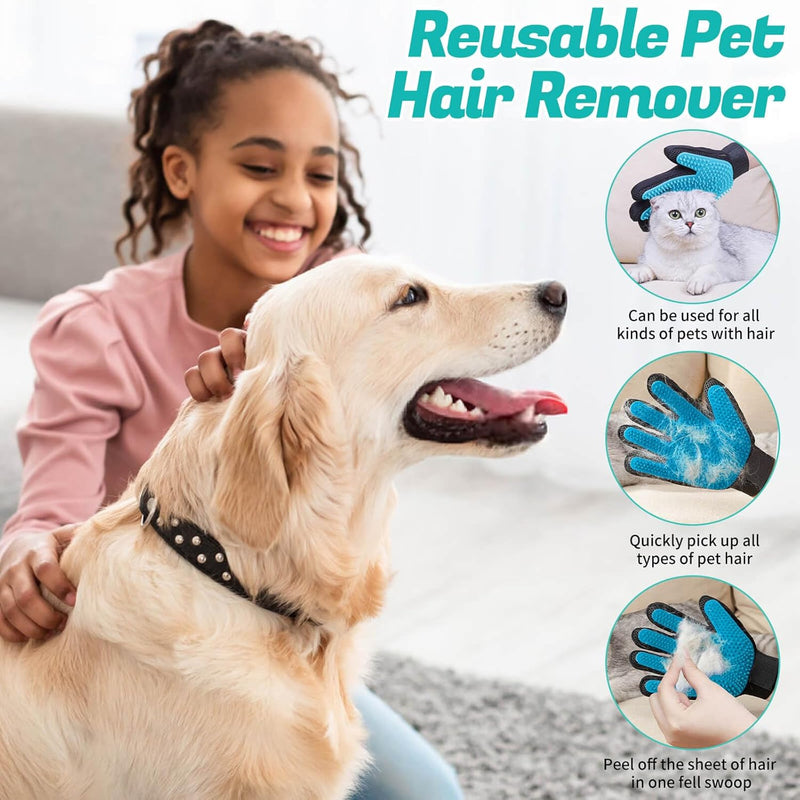 Dog Hair Remover, Pet Hair Remover for Furniture, Couch, Carpet, Clothes, Car, Pet Hair, Portable Dog Cat Hair Remover, Reusable Pet Hair Remover Tool 5SET - BeesActive Australia