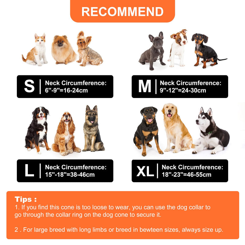 Inflatable dog neck collar with cone for dogs and cats, adjustable leak protection dog collar and comfortable cat collar for recovery after operations or wounds (M) M - BeesActive Australia