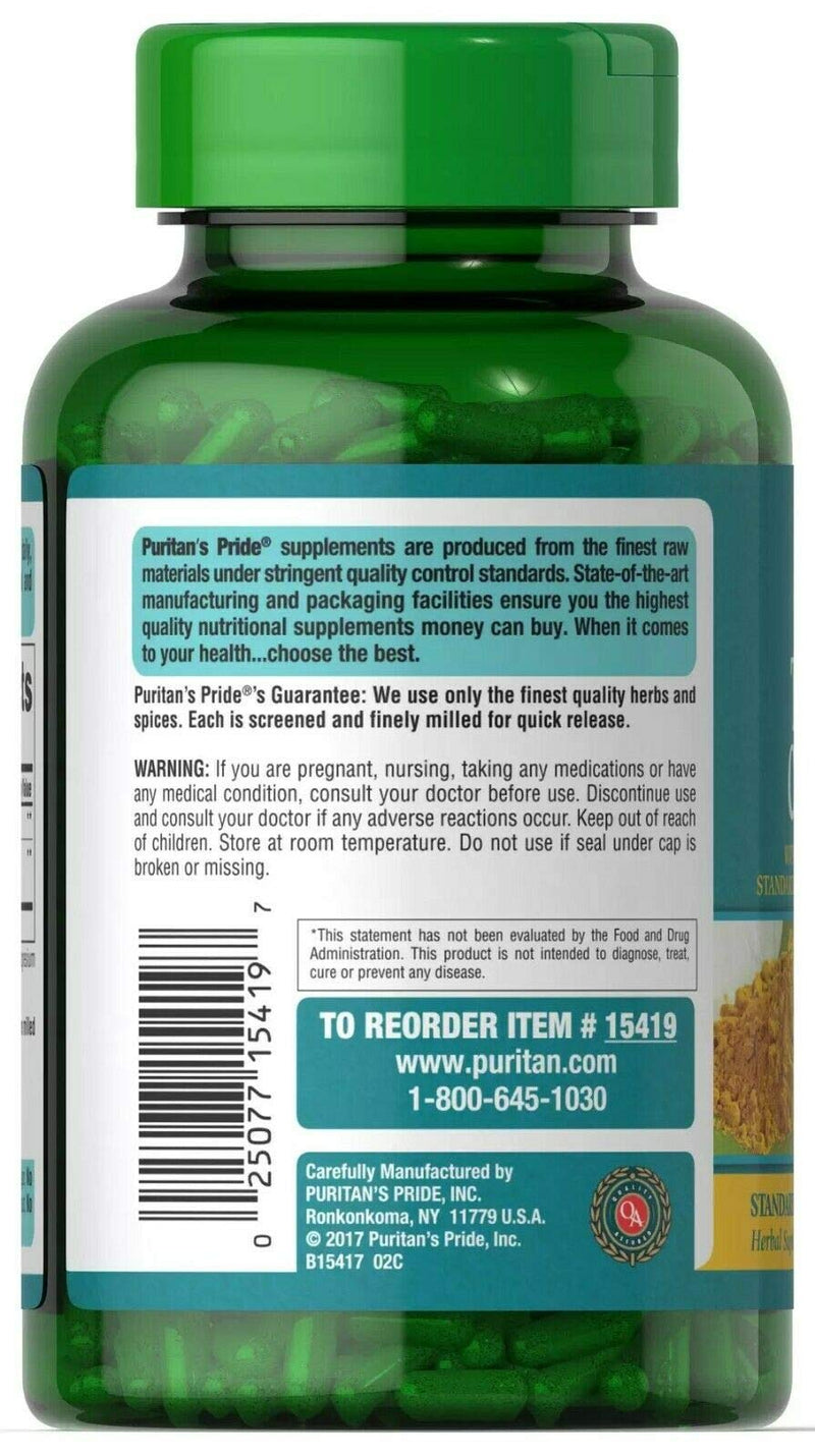Puritan's Pride Turmeric Curcumin 500 mg-180 Capsules 180 Count (Pack of 1) - BeesActive Australia
