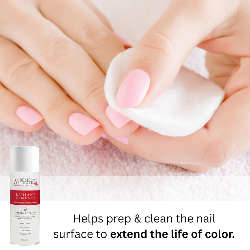 Dr.'s Remedy Organic Nail Polish Remover - Natural and Plant-Based Strengthener for Nails and Cuticles Nontoxic Moisturizing and Hydrating Non-irritating Non-Acetone RADIANT Remover - BeesActive Australia