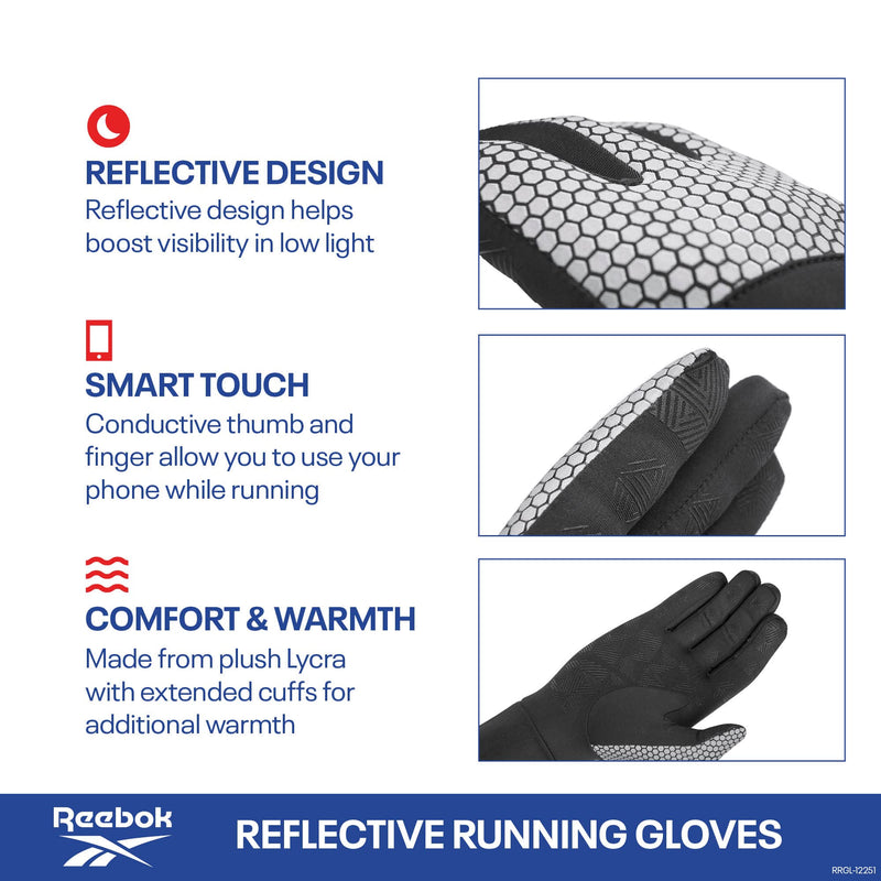 Reebok Reflective Running Gloves - M