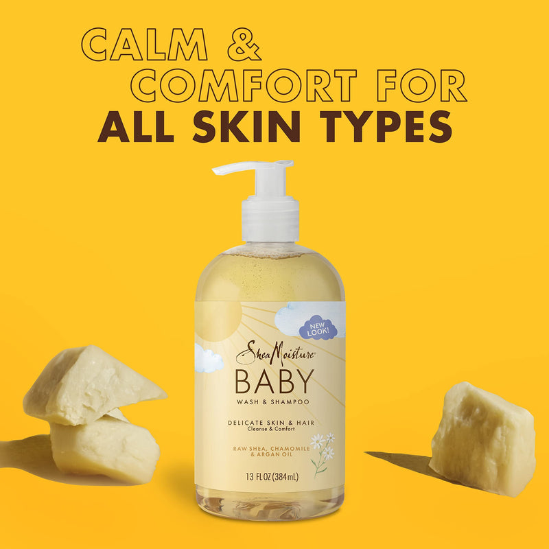 SheaMoisture Baby Wash & Shampoo for All Skin Types Raw Shea, Chamomile & Argan Oil Baby Wash and Shampoo with Frankincense & Myrrh to Help Cleanse 13 oz, Gold, Packaging may vary 13 Fl Oz (Pack of 1) - BeesActive Australia