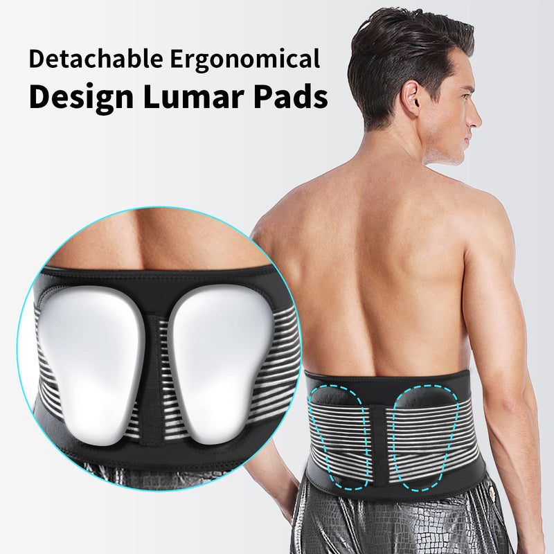 AllyFlex Sports® Back Brace Lower Back Pain Relief - Back Brace for Women and Men Under Clothes Lower Lumbar Support to Improve Posture - L Large (Pack of 1)