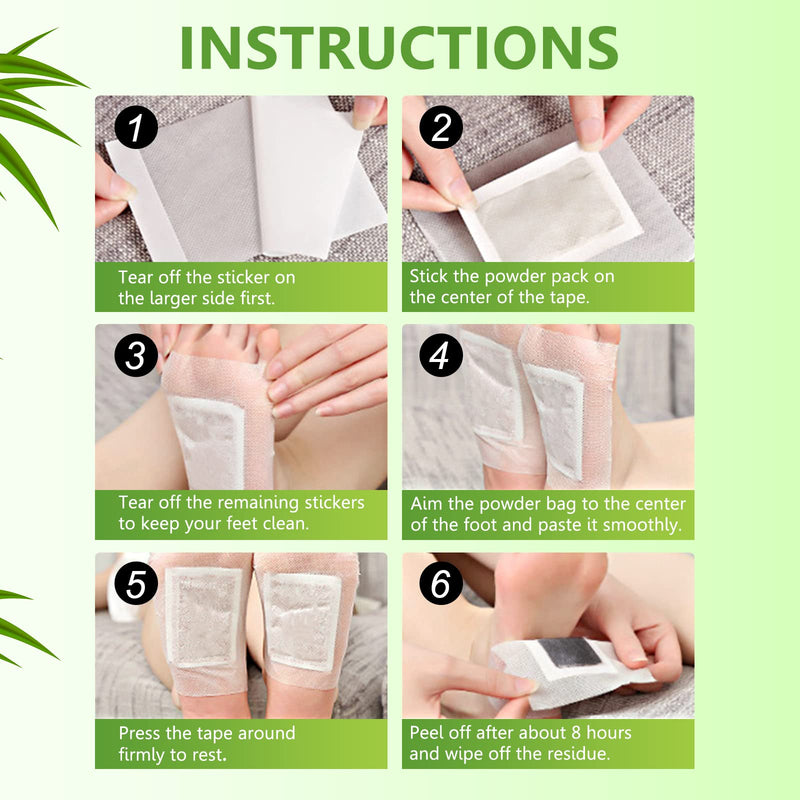 30PCS Deep Cleansing Foot Pads, Adhesive Sheets for Foot and Body Care Better, Natural Ginger Powder Bamboo Vinegar Foot Patches 30PCS
