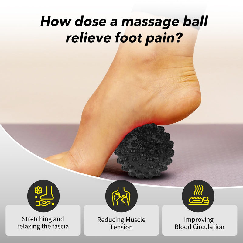 Plantar Fasciitis Night Splint Sock with Massage Ball for Tension Relief, Alleviate Pain from Plantar Fasciitis, Arch Pain, Heel Spur, Foot-drop and Achilles Tendonitis, Soft and Comfortable Foot Brace for Men and Women, Small-Black