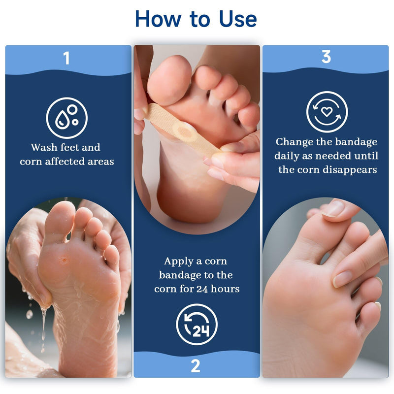 QIYANA Maximum Strength Corn Remover Pads for Toes - 40% Salicylic Acid Medicated Patches for Feet, Breathable All-Day Wear, Fast-Acting Hard Skin Treatment (30 Count) 30 Count (Pack of 1) - BeesActive Australia