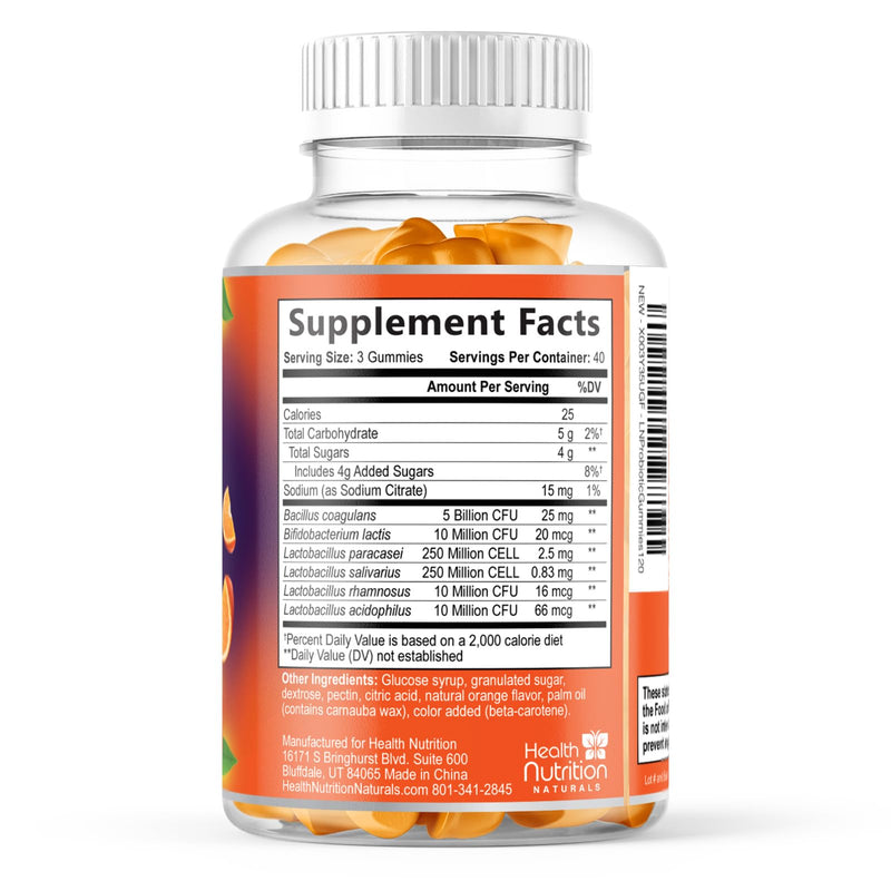 Probiotic Gummies for Women & Men - Advanced Multi-Strain Probiotic Formula - Gut & Digestive Health Support Gummy for Occasional Bloating - Daily Acidophilus Probiotics Supplement - 120 Gummies 120 Count (Pack of 1)