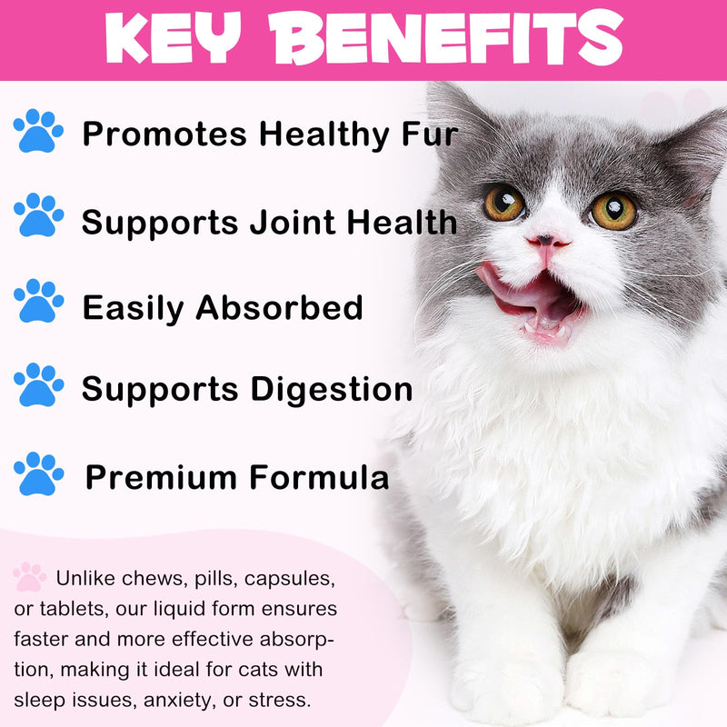 Frovetani Skin and Coat Supplement for Cats, Collagen for Dogs, Liquid Collagen Boost for Cats, Itch Relief for Cats with Allergies, with Biotin, Support Joints, Skin, Bone & Immune System 4fl.oz 2 Packs - PawsPlanet Australia