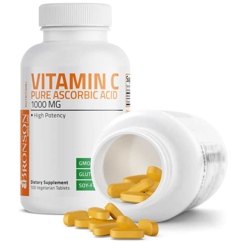Bronson Vitamin C 1000mg Premium Non-GMO Ascorbic Acid Tablets, 100 Count 100 Count (Pack of 1)