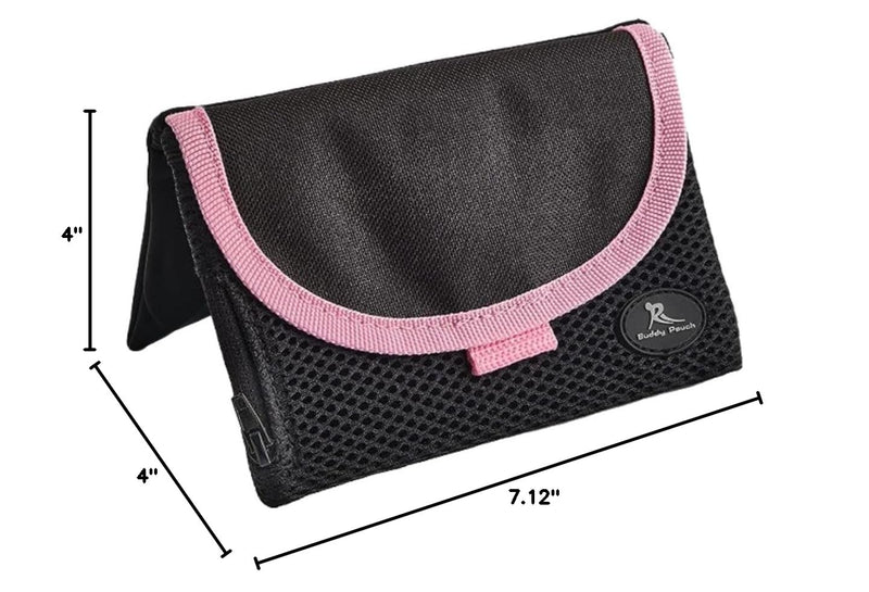 Running Buddy Unisex Running Fanny Pack - Men & Women | Walking, Traveling Waist Pack | Beltess, Chafe & Bounce Free | Water-Resistant & Magnetic Closure | L, XL, XXL | Black or Black & Pink