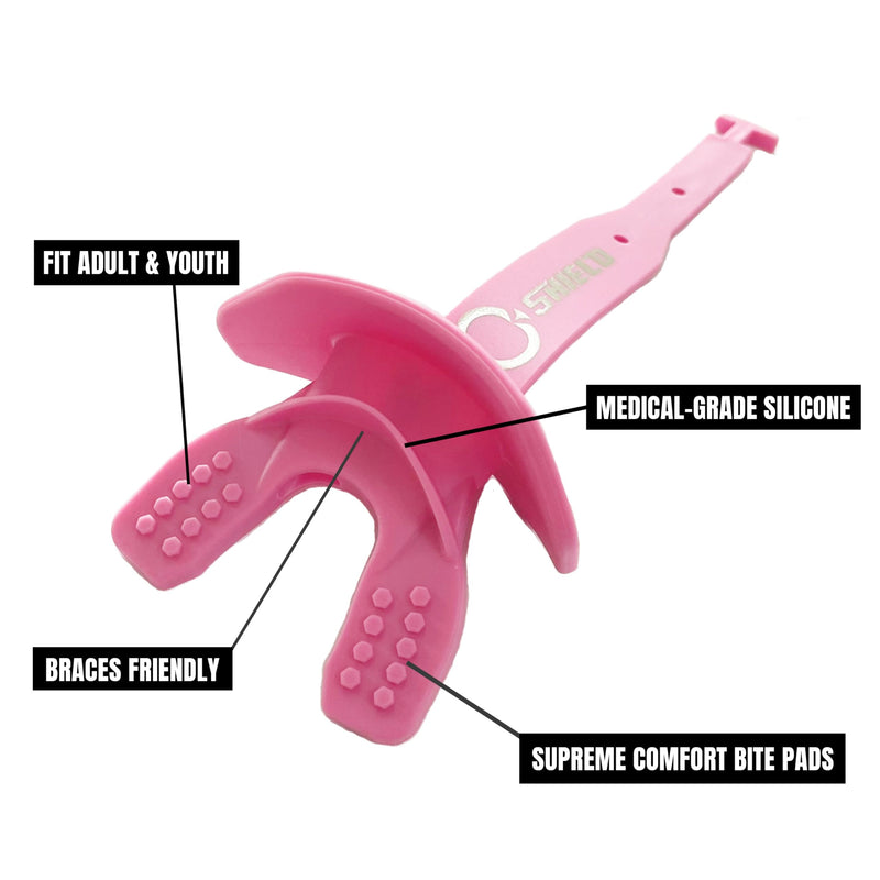O Shield Mouthguard Airtight with Strap and Vortex Design, Generating Enough Airflow, Professional Stylish Ergonomic Fashion, Pink - BeesActive Australia