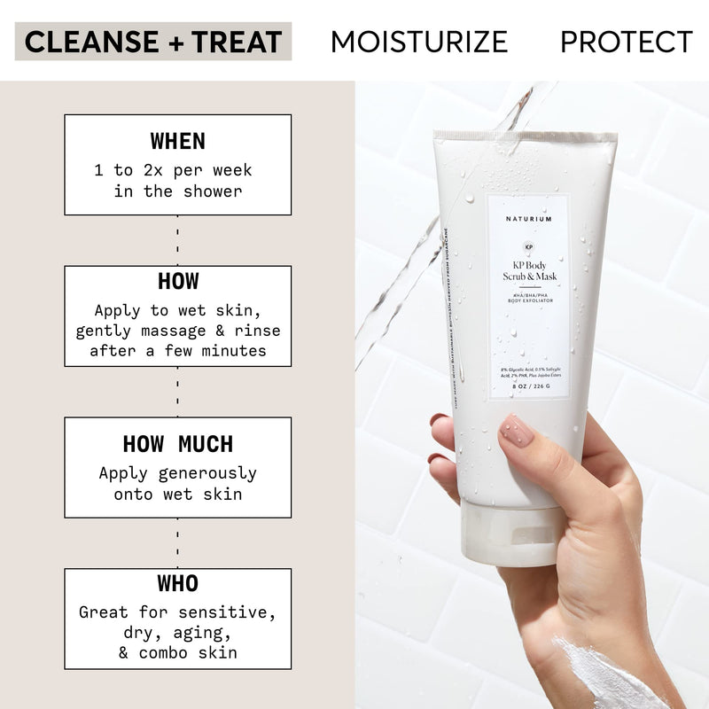 Naturium KP Body Scrub & Mask for Keratosis Pilaris, Bump Eraser Shower Scrub & Exfoliator for Skin, 8 oz - BeesActive Australia