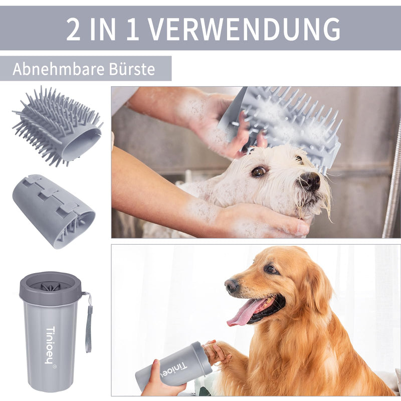 Tinioey® Paw Cleaner for Large Dogs | Dog paw cleaner | Incl. 3 dog towels | Dog paw cleaner | Dog accessories for large dogs | Dog things | Size L Large Grey - BeesActive Australia