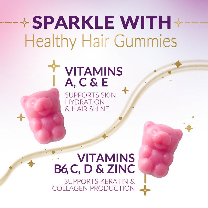 Hair Vitamins Gummies for Hair Growth - Hair, Skin & Nails Beauty Complex with 5000mcg Biotin per Serving - Supports Thicker, Stronger, Radiant-Looking Hair for Women & Men, Berry Flavor