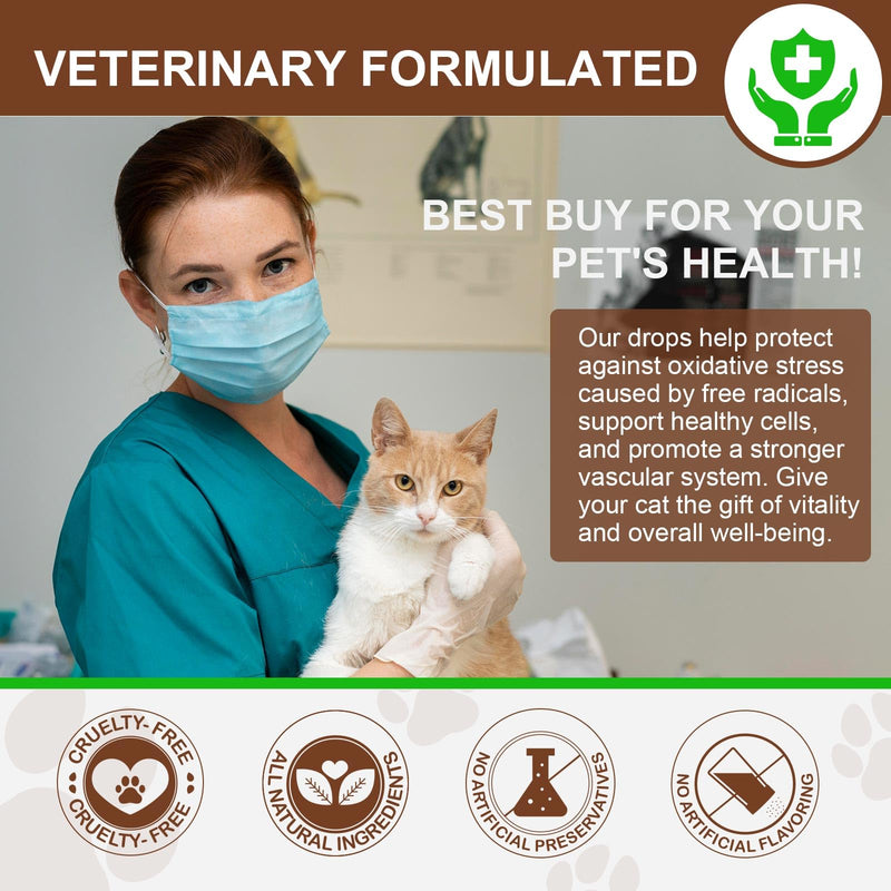 Turkey Tail Mushroom for Cats,Turkey Tail Mushroom Liquid Extract for Immune & Digestive, Joint, Energy,Cat Mushrooms Drop with Turmeric & Probiotic,Faster Absorption- 60ml