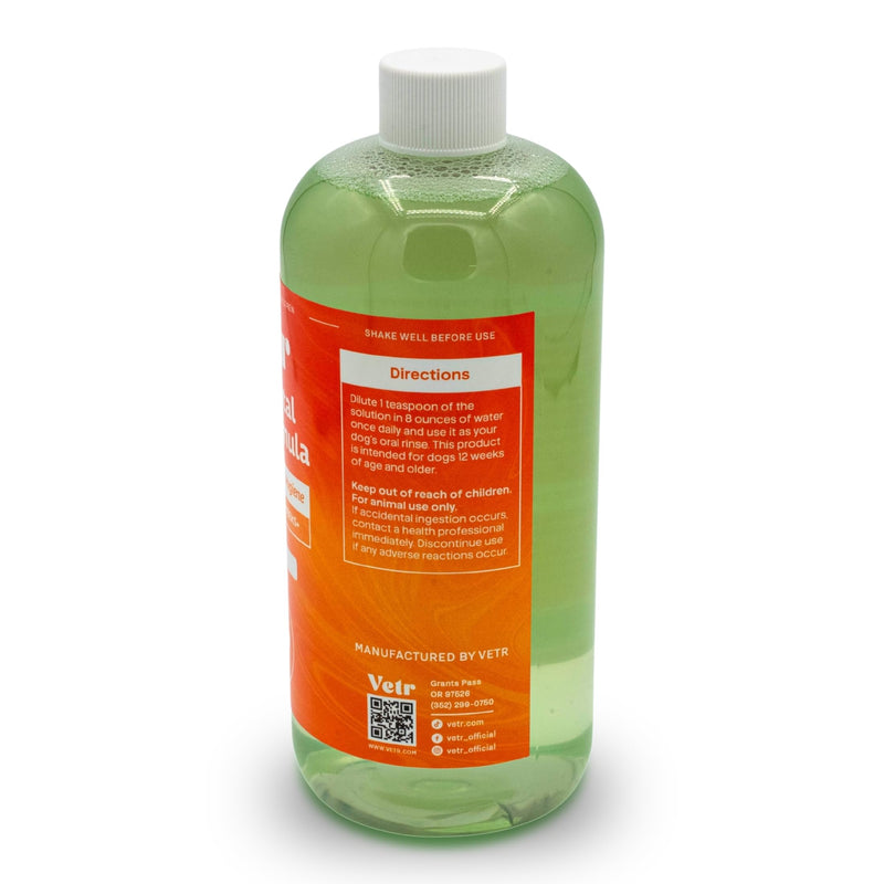 Vetr Dental Formula for Dogs - Peppermint Flavored Oral Care Liquid Additive with Enzymes for Breath and Teeth Support - Vet-Formulated in USA (16 oz) 16 oz