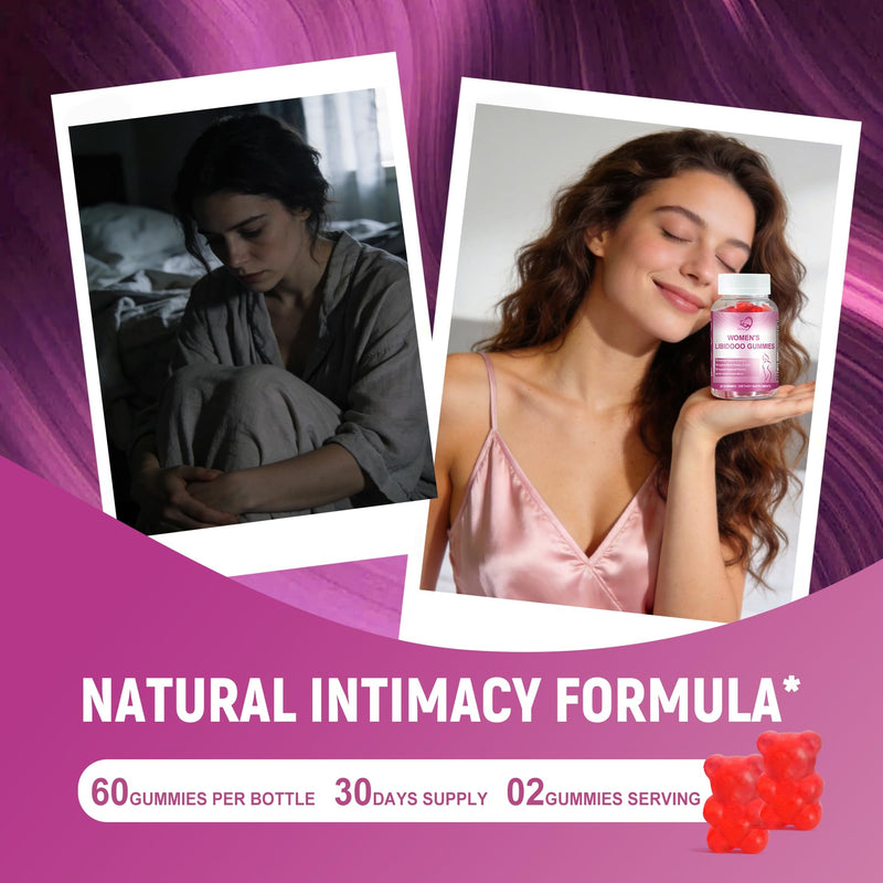 Libidoo Support for Women with Maca Root, Daily Wellness Formula for Confidence, Vitality & Emotional Balance, Intimacy Vitamins & Daily Sensual Wellness,60 Gummies