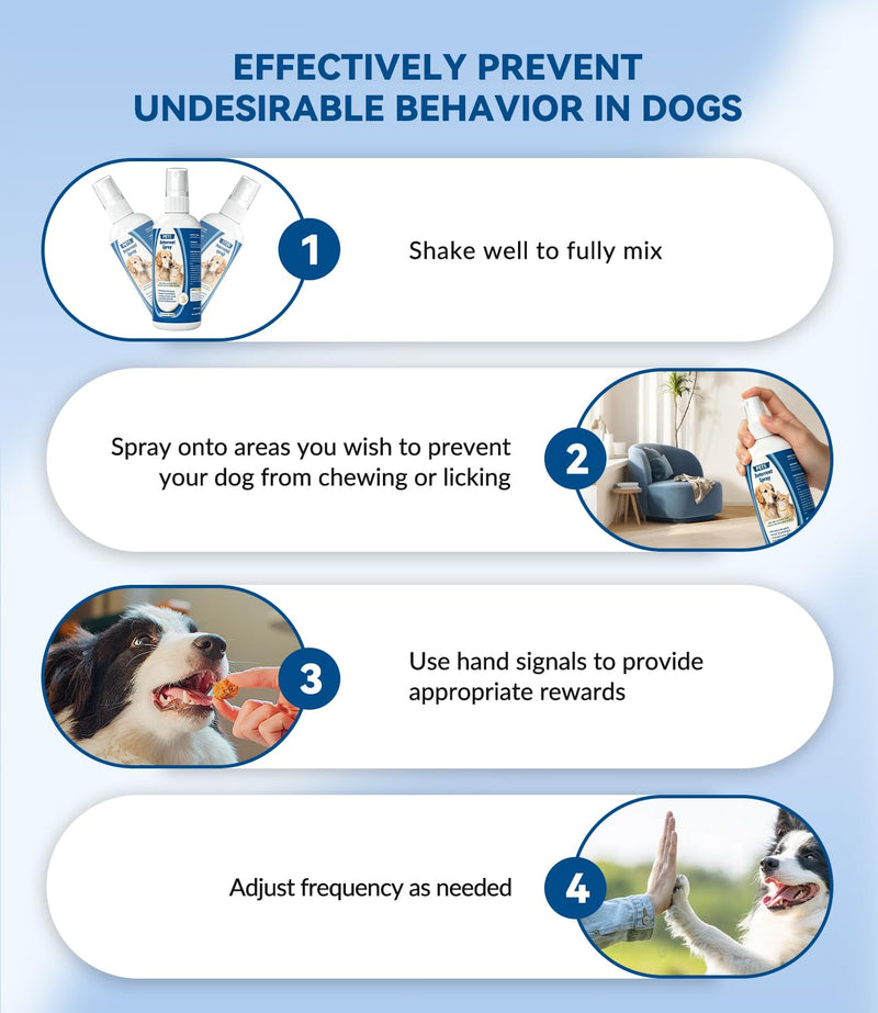 Enhanced Effectively - 100ml Bitter Spray for Dogs, Dog No Chew Spray, A Safe and Natural Behavior Correction and Training Spray for Dogs and Puppies, Indoor & Outdoor Use (Blue)