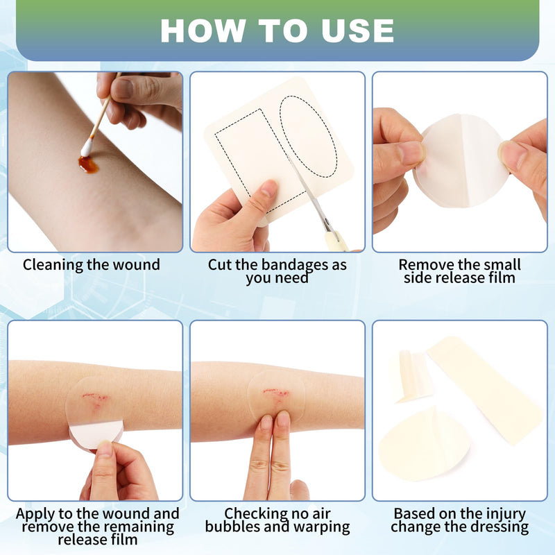 Hydrocolloid Gel Bandages 4"x4" 10 Pack| Healing Tech for Post-Surgery, Burns & Pressure Ulcers | Waterproof Scar Reduction Dressing | Pain-Free Removal - BeesActive Australia