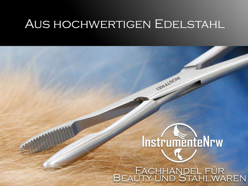 InstrumentNrw Plucking Tongs for Dog Ears Hair Tongs Dog Hair Plucking Tongs Animal Hair Remover Stainless Steel Rustproof with Internal Serrations without Lock in Professional Quality (16 cm) 16 cm - BeesActive Australia