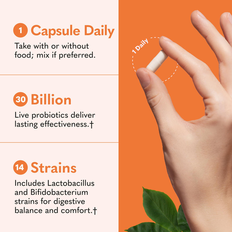 Garden of Life Dr. Formulated Probiotics Once Daily - Acidophilus Probiotic with Daily Support for Digestive and Immune Health - Gluten Free, Dairy Free, Soy Free Probiotics, 30 Vegetarian Capsules