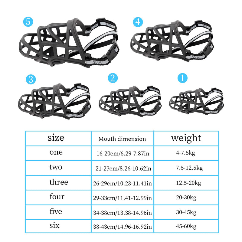 Shengxi Basket Muzzle for Dogs with Adjustable Straps Soft Rubber Basket Dog Muzzle with Reflective Strips Breathable Muzzle Dog Prevents Barking Biting and Chewing (2) 2 - BeesActive Australia