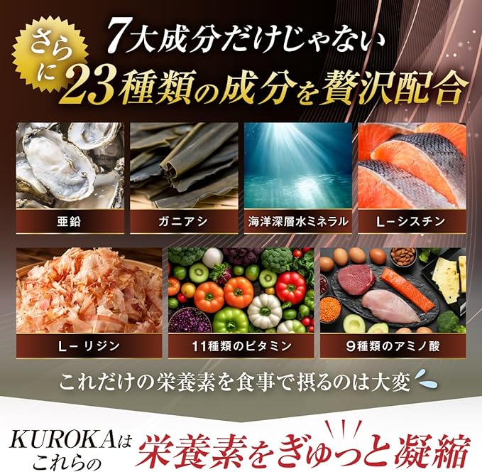 KUROKA full of beauty Biotin, black ginger, black sesame, keratin, black pepper, camellia, flaxseed oil, 11 types of vitamins, 7 types of minerals, 5 major ingredients, nutritional functional food, 30 days supply (single item) - BeesActive Australia