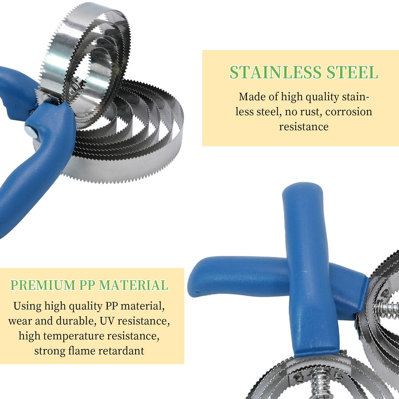 2Pack 4 Rings + 6 Rings Reversible Stainless Steel Curry Comb for Dog Spring Curry Horse Comb Brush for Horse with Soft Touch Grip Blue - BeesActive Australia