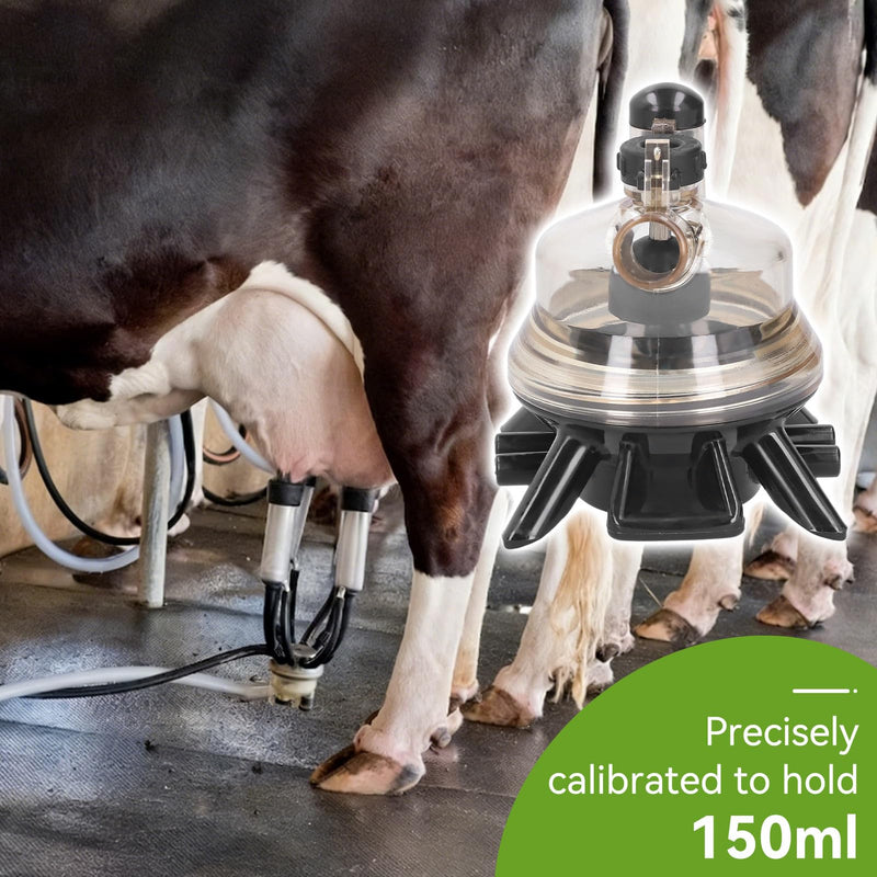 Cow Milking Claw, 150ml Goats Sheep Milk Collector Container Replacement Part Plastic Farm Tool for Mobile Trolley or Milking System