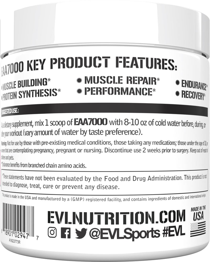 EVL EAA Essential Amino Acids Powder Pre & Post Workout - 30 Servings | 7g EAA formula with 5g BCAAs supports muscle recovery, endurance and workout performance - Pink Lemonade