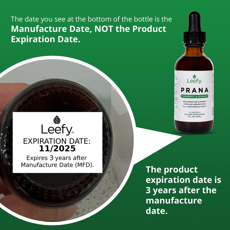 Leefy Organics PRANA - The Original Organic Liquid Turmeric Curcumin and Ginger Extract with Black Pepper | Supplement to Support Heart, Brain, Joint Health, Inflammatory Response, Immunity, Drops - BeesActive Australia