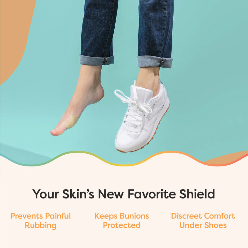 ZenToes Bunion Pads to Wear with Shoes – Waterproof Soft Bunion Cushion Protector, Breathable Adhesive Foot Pad for All Day Comfort & Support, 48 Count Beige 48 Pack