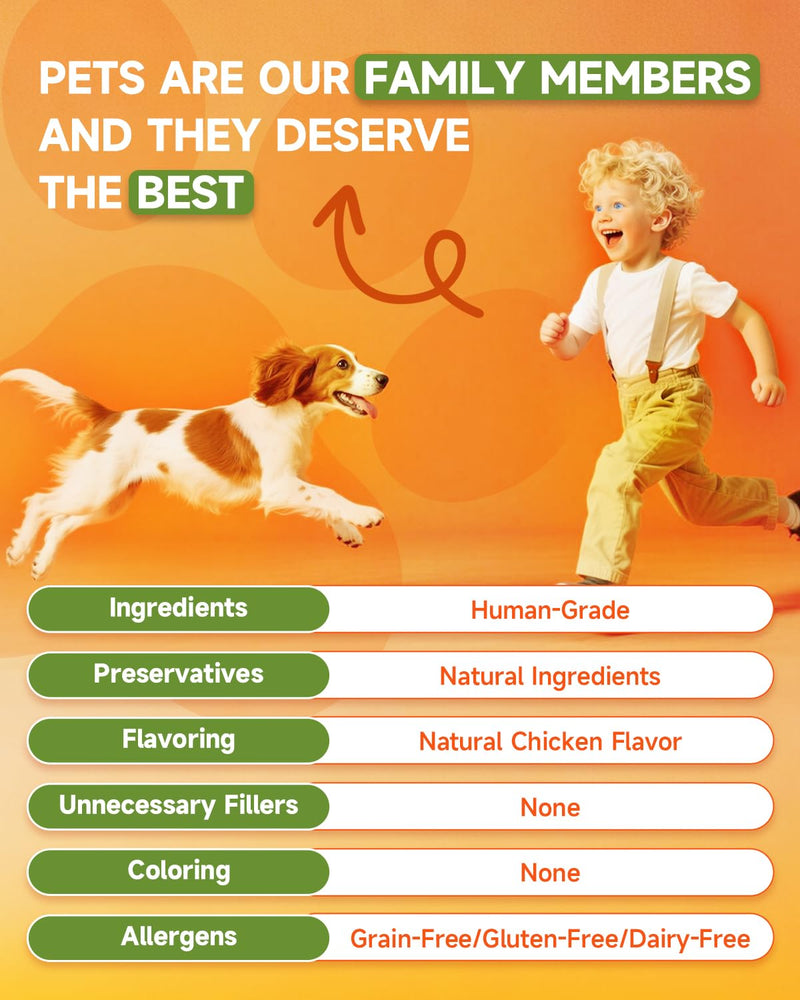 Pumpkin Powder for Dogs - Pumpkin for Dogs with Probiotics, Apple, Cranberry - Rich in Fibre for Gut Health, Digestion, Healthy Stool - Also Support Urinary Tract, Skin, Coat - Chicken Flavor